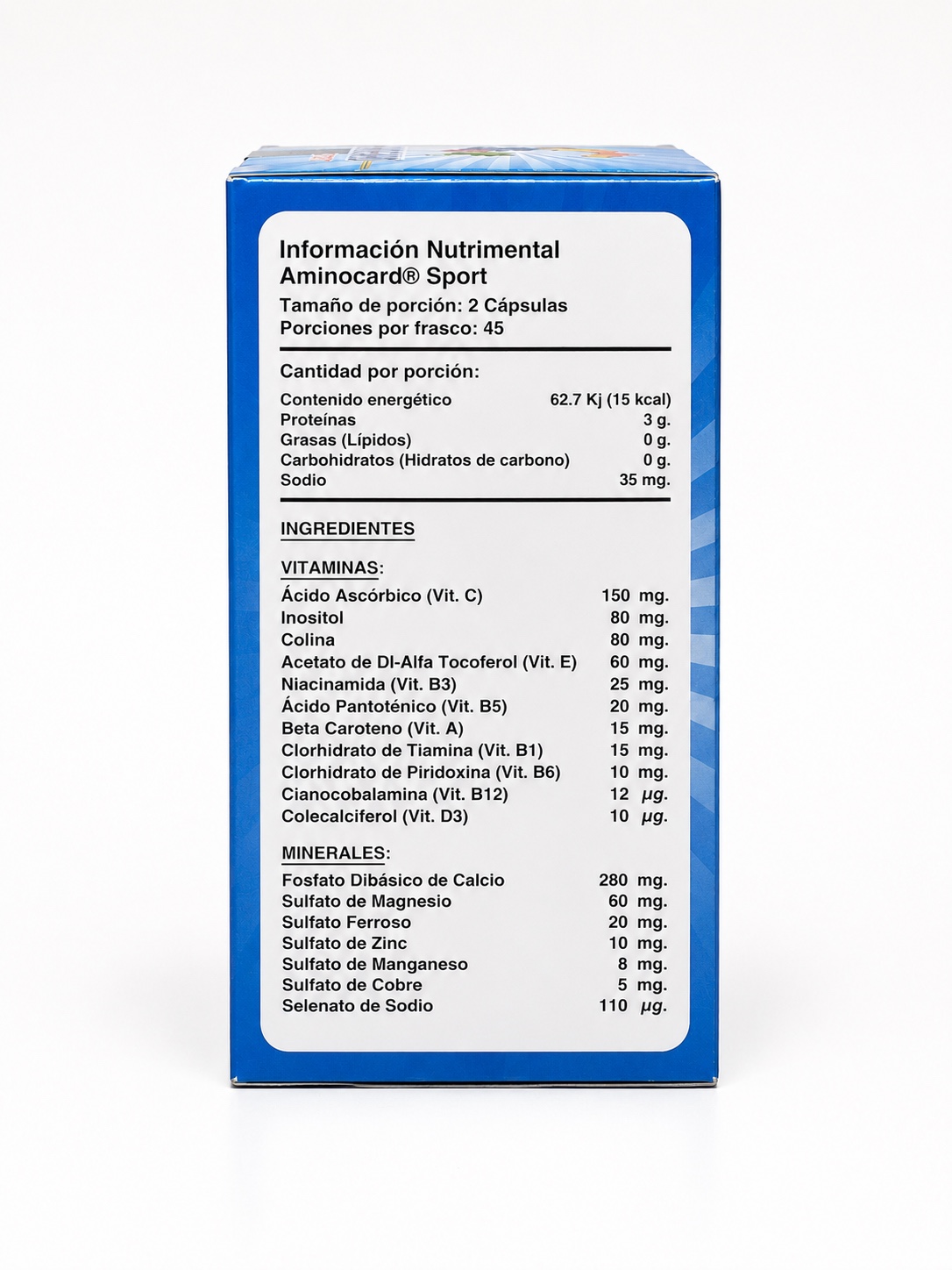 Aminocard Sport — modo de uso e ingredientes
