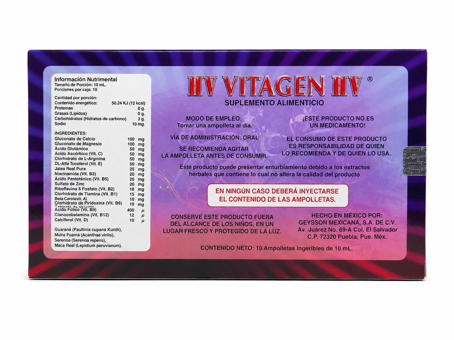 HV Vitagen — modo de uso e ingredientes