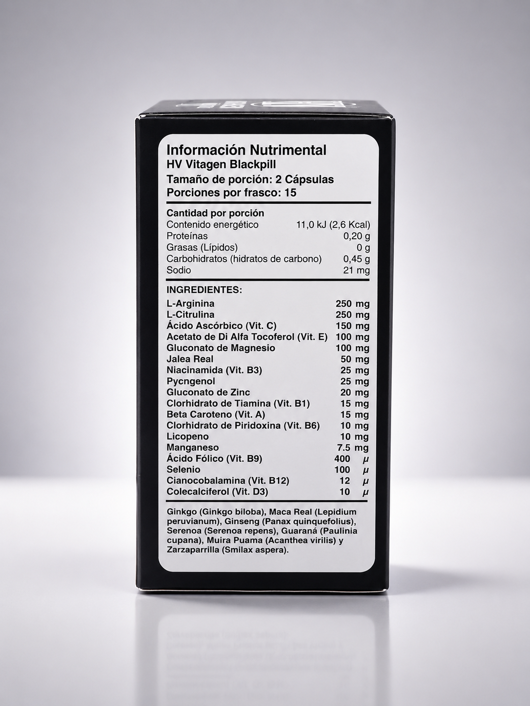 HV Vitagen Black Pill — modo de uso e ingredientes